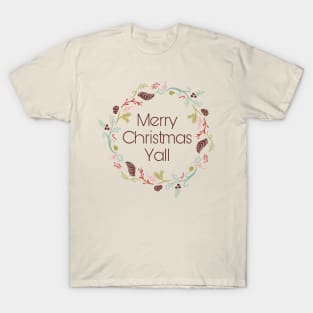Merry Christmas Y'all Wreath T-Shirt